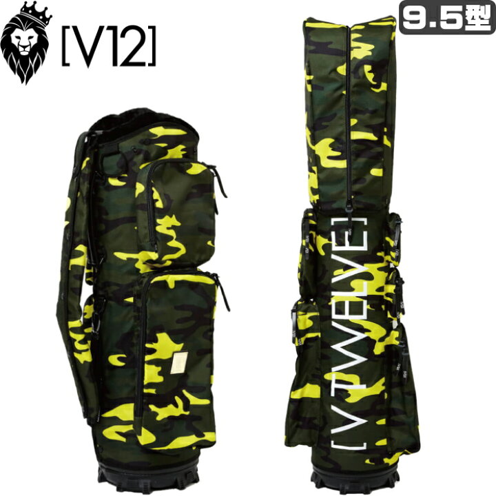 楽天市場】V12 GOLF YELLOW CAMO カモ柄 キャディバッグ 9.5型 着せ 