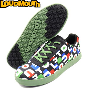Loudmouth ���E�h�}�E�X LM-GS0005 �X�p�C�N���X �S���t�V���[�Y Classic words×Green�i417�j�N���V�b�N���[�Y×�O���[�� �y�����Y/���f�B�[�X�z