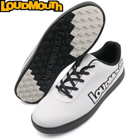 Loudmouth ラウドマウス LM-GS0005 スパイクレス ゴルフシューズ White×Black（999A） ホワイト×ブラック 無地/ビッグロゴ 【メンズ/レディース】
