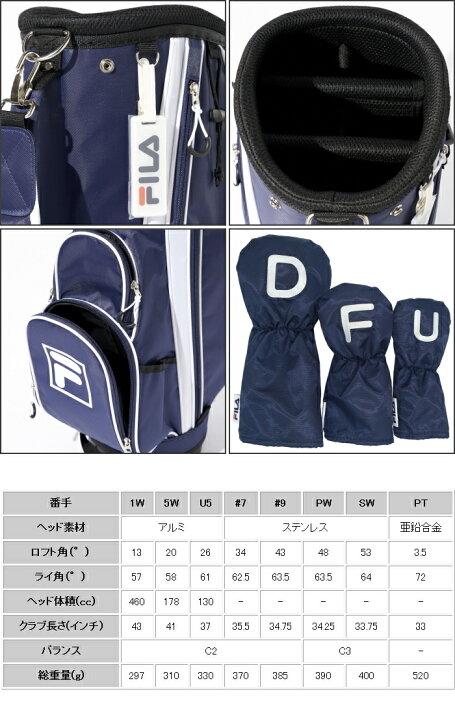 楽天市場】FILA フィラ レディース ゴルフセット クラブ8本＋キャディ 