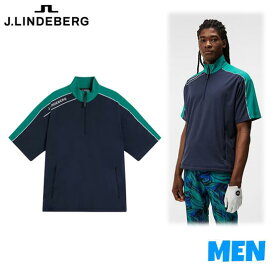 J.LINDEBERG ジェイ リンドバーグ071-29948/GMJT09074MEN メンズ半袖ハーフジップウィンドーブレーカーROX WINDBREAKER TOP