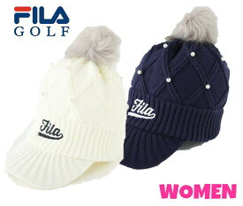 FILA GOLFフィラゴルフ793-907WOMEN レディースフェイクパール付ニットキャップ