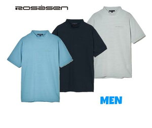 Rosasen ロサーセン044-23543 メンズメッシュジャカード半袖モックネック