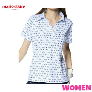 marie claire マリクレール715-652 715652WOMEN レディースモノグラム柄 半袖 ポロシャツ