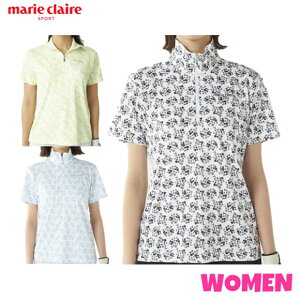 marie claire マリクレール715-658 715658WOMEN レディーススカイスキン ハーフジップ 半袖 ポロシャツ