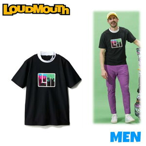 LOUDMOUTH ラウドマウス765-604MEN メンズメッシュトリコット モックネック半袖シャツ