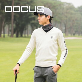【2023年新作】 DOCUS ゴルフウェア ゴルフ ウェア メンズ 冬 セーター おしゃれ メンズ ニット V Neck Sweater DCM23A010 ドゥーカス Vネック セーター メンズファッション