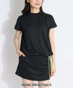 アンサネス 【UV&DRY】裾ドロスト半袖カットソーセットアップ 上下セット ゴルフウェア レディース 春夏 ジャージ 台形 ゴルフ女子 CURUCURU