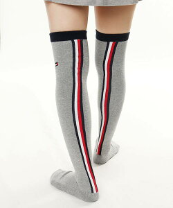 【セール品】 トミー ヒルフィガー ゴルフ Back配色ラインニーハイソックス ゴルフウェア レディース ゴルフ女子 CURUCURU