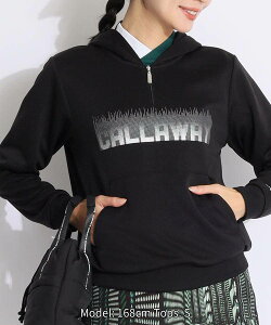 【セール中】 キャロウェイ グラデーションロゴハーフジップパーカー ゴルフウェア レディース 秋冬 ゴルフ女子 CURUCURU