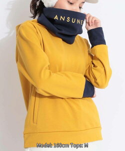 アンサネス 【保温ストレッチ】ネックウォーマー付裏起毛バックタックパーカー ゴルフウェア レディース 秋冬 ゴルフ女子 CURUCURU