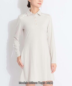 ジェイリンドバーグ ペチパンツ付きショルダーライン長袖ワンピース ゴルフウェア レディース 秋冬 Aライン ゴルフ女子 CURUCURU