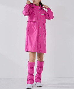 ジュン&ロぺ 【撥水ストレッチ】2WAYスリーブレッグカバー付きレインワンピース ゴルフウェア レディース 秋冬 ゴルフ女子 CURUCURU