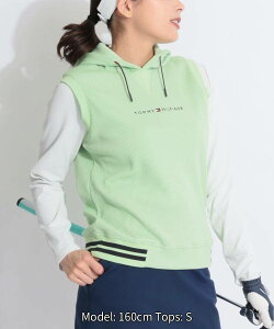 トミー ヒルフィガー ゴルフ 【ストレッチUV】ワッフルニットフーディベスト ゴルフウェア レディース 秋冬 ゴルフ女子 CURUCURU