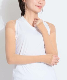 アンサネス ANSUNESS インナーボレロ アームカバー レディース 指穴付き 手の甲までカバー UVカット 冷感 涼しい ロング丈 ずれにくい 伝線しにくいストッキング素材 スポーツ ゴルフ ランニング 日焼け防止 ベージュ