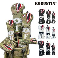 ROBUSTIN 上質ナイロン 刺しゅう ヘッドカバー ゴルフ ドライバー フェアウェイウッド シャークマウス ユ…