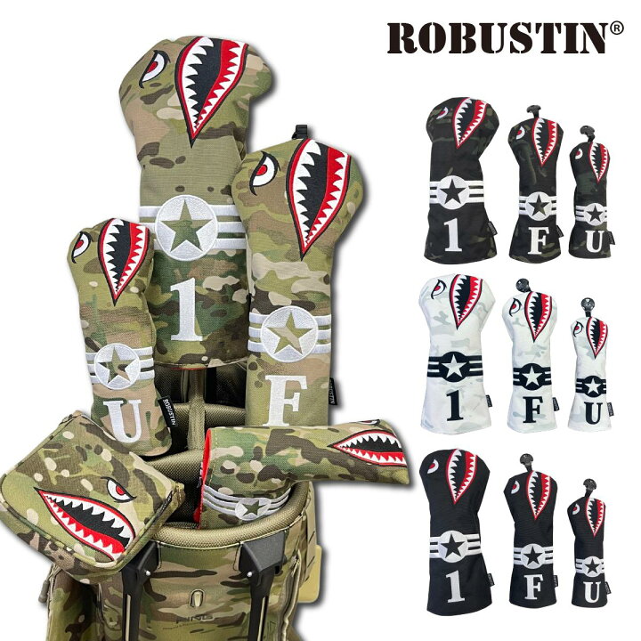 楽天市場】ROBUSTIN 上質ナイロン 刺しゅう ヘッドカバー ゴルフ  