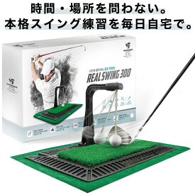リアルスイング300 REAL SWING 300 ゴルフスイング＆ヒッティングトレーナー 練習器具 正しいインパクト スイング後の軌道チェック 練習マット スイングトレーニング補助具 高さ調節可能 WINNER SPIRIT ウィナースピリット