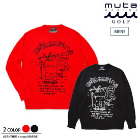 muta MARINE GOLF ムータマリンゴルフ メンズ ACANTHUS x muta MARINE TOMASON Sweater【全2色】 コラボ 柔かさ 吸湿性 MMAC-MA2127 CACB_02