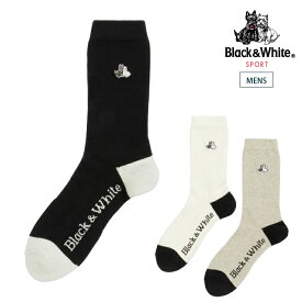 Black＆white ブラック＆ホワイト メンズ レギュラーソックス BGF8043 秋冬 2023