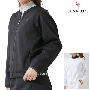 【30%OFF SALE】ジュンアンドロペ レディース ゴルフウェア ロゴモノグラムジャガード ブルゾン セットアップ対応 ERL34010 CACE_02