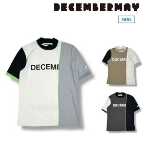 DECEMBERMAY ディセンバーメイ ゴルフウェア メンズ モックネック Bi-color logo mock neck half sleeve shirt/ MEN 接触冷感機能 UV機能 2WAYストレッチ 透け防止 1-505-0152 春夏 2025