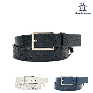 Munsingwear マンシングウェア ゴルフウェア ベルト メンズ ロゴパンチング 通気ベルト メッシュ 部分通気 ベルトカット(サイズ調整)可能 MG5SBL03M 春夏 2025