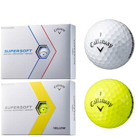 【送料無料】2023 キャロウェイ SUPERSOFT 1ダース (12球入り) ゴルフボール ( ホワイト / イエロー ) 日本仕様 スーパーソフト【あす楽対応】