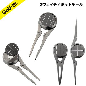 ゴルフ フォーク 折りたたみ ゴルフコース マナーディボット修復 ハード ソフトグリーン対応グリーンに優しい フォークゴルフフォーク ゴルフマーカー2ウェイ ディボットツール ブラック