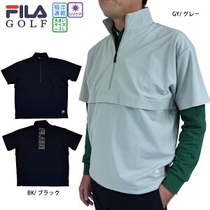 ゴルフウェア ゴルフブルゾン 半袖プルオーバー フィラゴルフ 785660 メンズ 25秋冬 大きいサイズ有 吸汗速乾 UV FILA GOLF