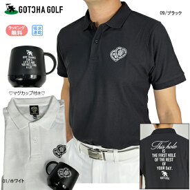 ゴルフウェア 　ゴルフシャツ 半袖シャツ ポロシャツ ガッチャゴルフ　メンズ 232GG1228 吸水 大きいサイズ　鹿の子