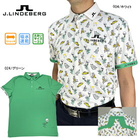 セール ゴルフウェア 半袖ポロシャツ ジェイリンドバーグ 071-28358 メンズ 23春夏 バックブリッジ 半袖シャツ