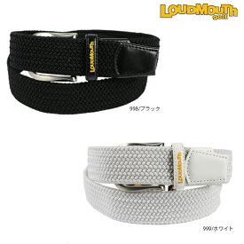 【ネコポス】ラウドマウス ベルト レディース 761958 ゴムベルト 全2色 ホワイト ブラック LOUDMOUTH loudmouth ストレッチベルト フリーサイズ サイズ調整可能 ゴルフ用品