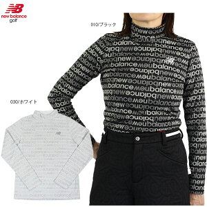 【ネコポス対象】ゴルフウェア ゴルフシャツ 長袖モックネックシャツ ニューバランス 012-5267505 レディース 25秋冬 アップサイドダウンロゴボーダー