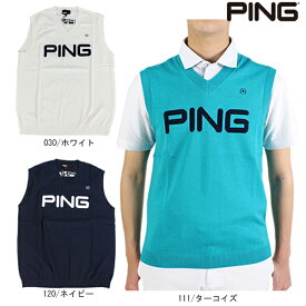 セール ピン ベスト メンズ 621-2174300 PINGビッグロゴ Vネックニットベスト ゴルフウェア メンズ 大きいサイズ有 ゴルフ ピンゴルフ PING GOLF ping golf