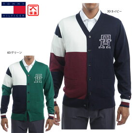 セール トミーヒルフィガー メンズ フラッグ切替 ニットカーディガン THMA276 保温 大きいサイズ有 ニット TOMMY HILFIGER