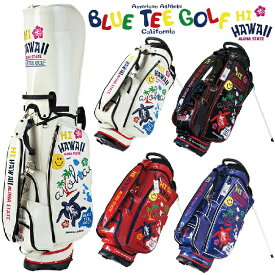 【 お買い物マラソン期間中 ポイント5倍 】 BLUE TEE GOLF HI HAWAII ブルーティーゴルフ ハイ ハワイ エナメルスタンドバッグ 9型 6分割口枠 4.0kg 46インチクラブ対応 ホワイト ブラック レッド ブルー