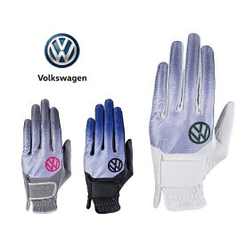 Volkswagen フォルクスワーゲン メンズ ゴルフグローブ 左手用 Sサイズ Mサイズ Lサイズ 全天候タイプ ホワイト ブラック グレー