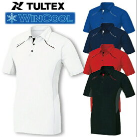 【お買い物マラソン限定 ポイント5倍】TULTEX タルテックス WINCOOL 半袖ポロシャツ SS S M L LL マイナス3℃の遮熱効果 接触冷感 吸汗・速乾 UVカット率96% ホワイト ブルー ネイビー レッド ブラック