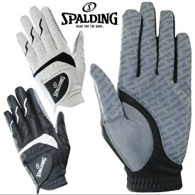 SPALDING スポルディング ゴルフグローブ 非公認 シリコンプリント メンズ 左手用 右手用 ブラック ホワイト S / M / L