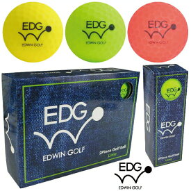 EDWIN GOLF エドウインゴルフ マットカラー ゴルフボール 1ダース （ 12個入り ）（ ライム / レッド / イエロー ）