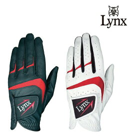 Lynx リンクス 耐摩耗 ハイグリップ ゴルフ グローブ ホワイト ブラック グリップ 耐摩耗性 ロゴ フィット 通気性