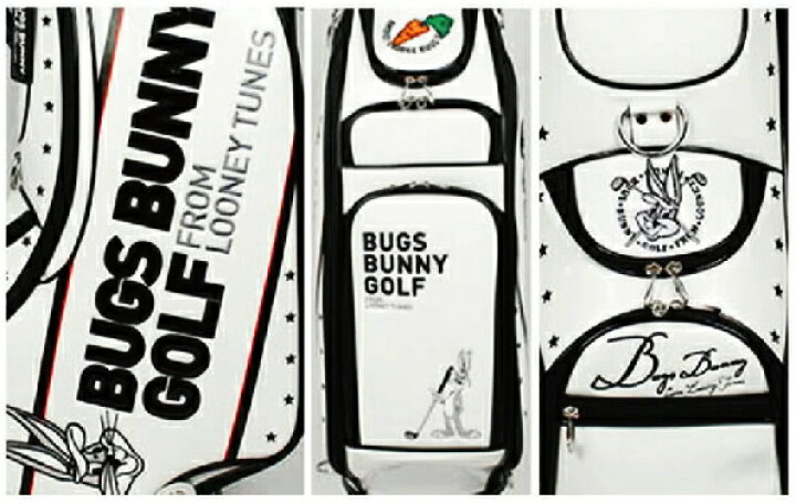楽天市場 ルーニーテューンズ バッグスバニー キャディバッグ ブラック ホワイト ゴルフ キャラクター かわいい ゴルフマン