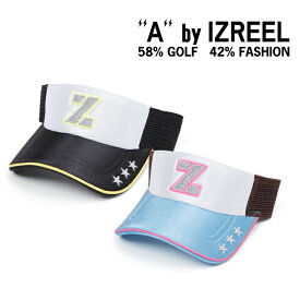A by IZREEL ゴルフバイザー Z-3 スター刺繍、稲妻スマイリーなど、かわいいアイコンが散りばめらているキャップ イズリール outlet