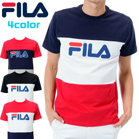 フィラ ゴルフ Tシャツ 半袖 シャツ トリコロール 綿100％ 全4色 FILA 749-671 outlet