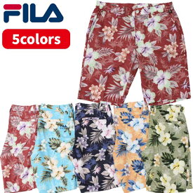 フィラ ゴルフウェア メンズ ショートパンツ ハーフパンツ 夏 742327G アロハ ハイビスカス ボタニカル 総柄 FILA