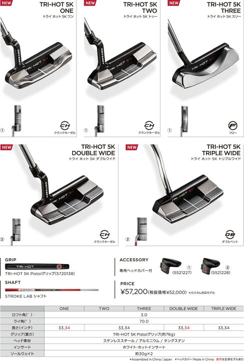 楽天市場】オデッセイ トライホット 5K パター STROKE LABシャフト装着 