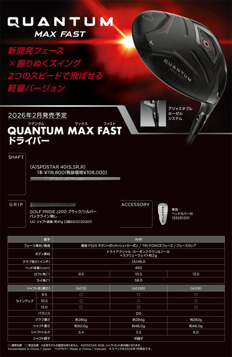 楽天市場】キャロウェイ Callaway クアンタム マックスファスト 