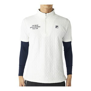 フィラゴルフ ハーフジップ ハイネック 半袖シャツ + モックネック 長袖インナーシャツ セット ウェア メンズ 2025年秋冬モデル M-3L 785-500