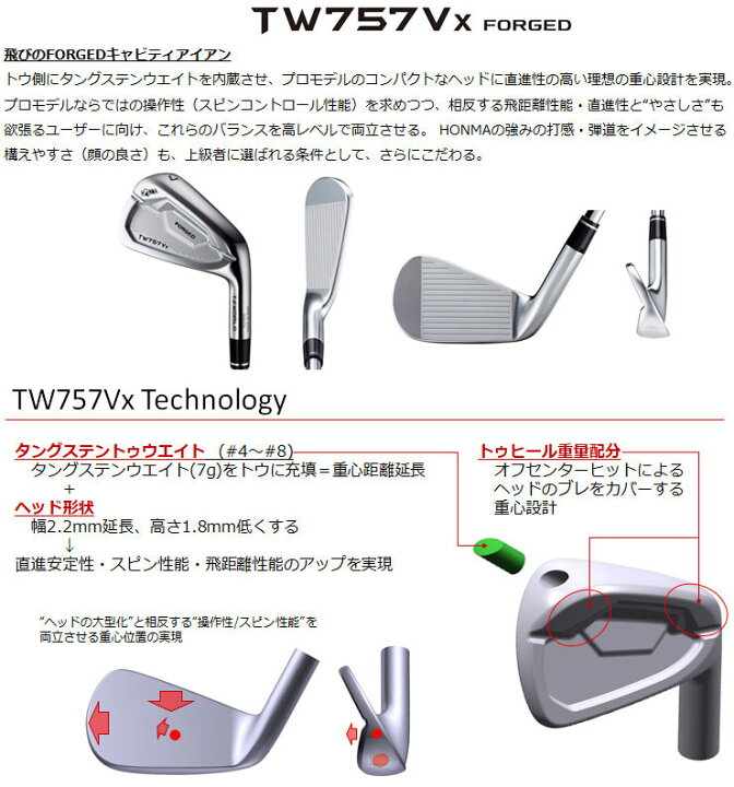 楽天市場】ホンマゴルフ TW757Vx アイアン ダイナミックゴールド 120 